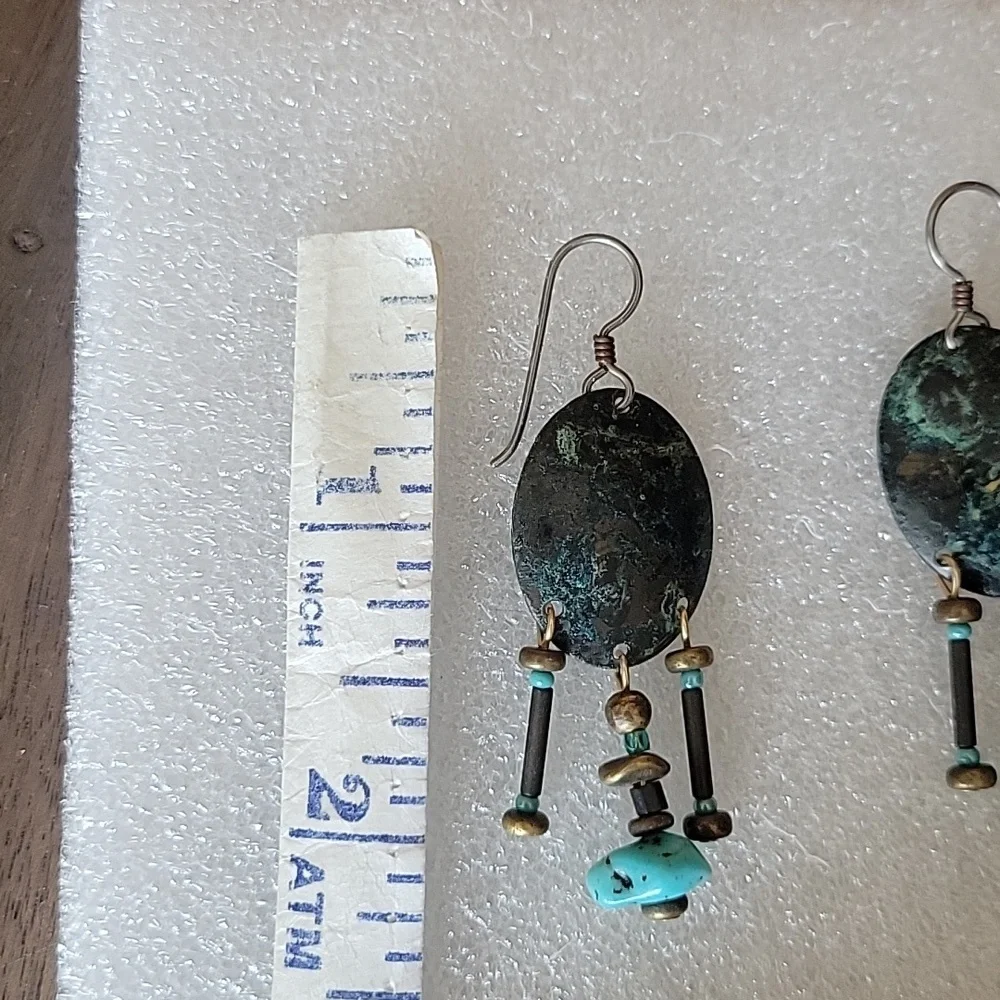 Beaded Turquoise Drop Earrings